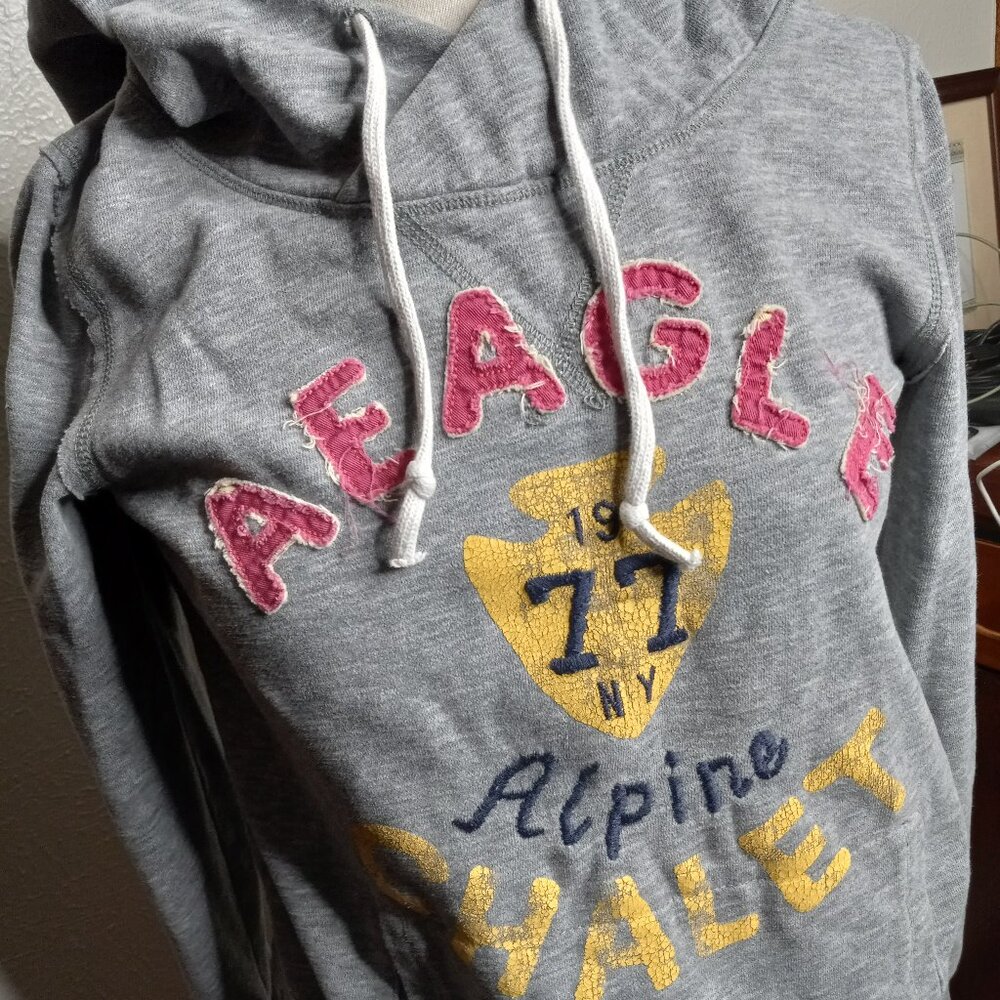 American Eagle 1977 Logo Hoodie size M Women Alpine Chalet - Picture 2 of 8